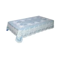 VAA Vinyl Blossom Dining Table Cover 6 Seater (1.32x2.02 metres) - Blue