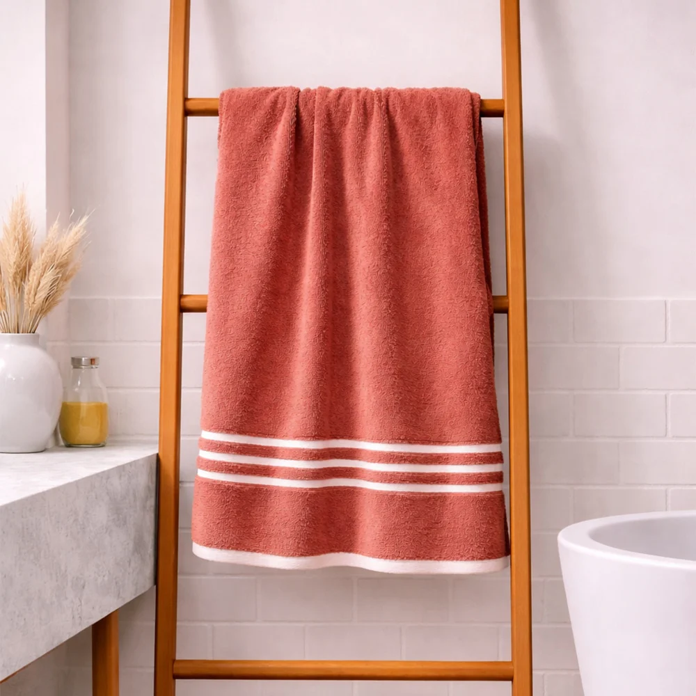 Layers Tuscany 100% Cotton Bath Towel 380 GSM (Brick Red) - 70 x 150 cm