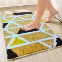 Roseate Mosaic Microfibre Bath Mat (P1) - Beige