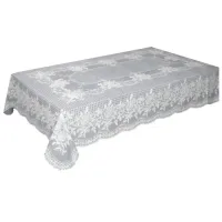 VAA Vinyl Blossom Dining Table Cover 4 Seater (90 x 132 cm) - Grey