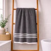 Layers Tuscany 100% Cotton Bath Towel 380 GSM (Dark Shadow) - 70 x 150 cm