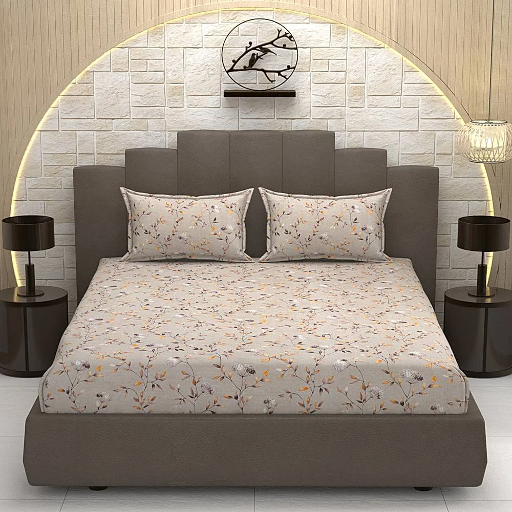 Mafatlal Luxe Double Bedsheet (HFLLBS0053) 120 GSM (Floral) - 227 x 254 cm