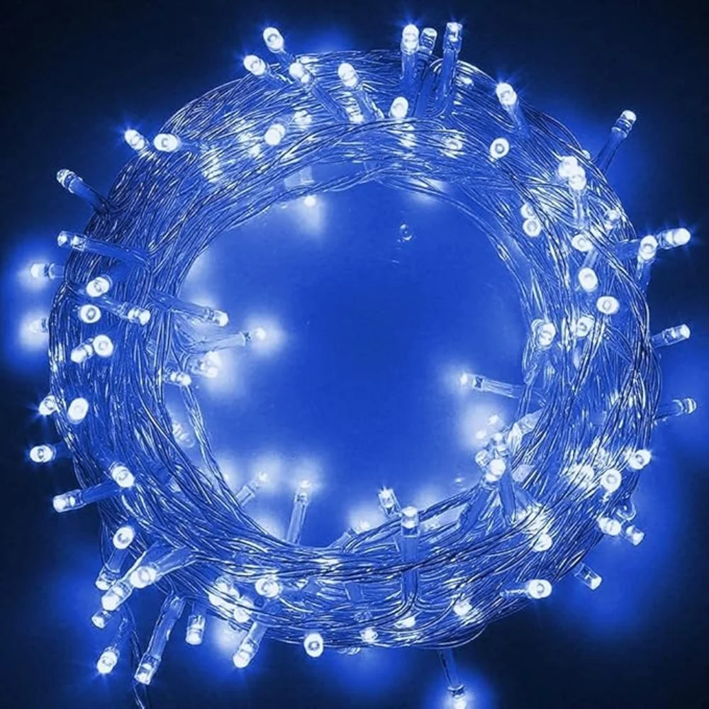 DesiDiya Decorative 108 Pixel Rice Light (Blue) - 12 Metres