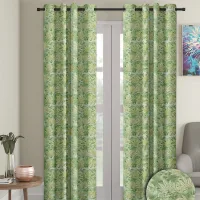 Cortina Aster Foil Printed 7 Feet Door Curtain (Green) 115 x 213 cm