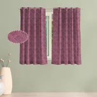 Shanplus DBL Emboss 5 Feet Window Curtain (Wine) 112 x 150 cm