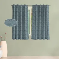 Shanplus DBL Emboss 5 Feet Window Curtain (Grey) 112 x 150 cm