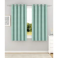 N M Homes Star 5 Feet Window Curtain (Aqua) 112 x 152 cm