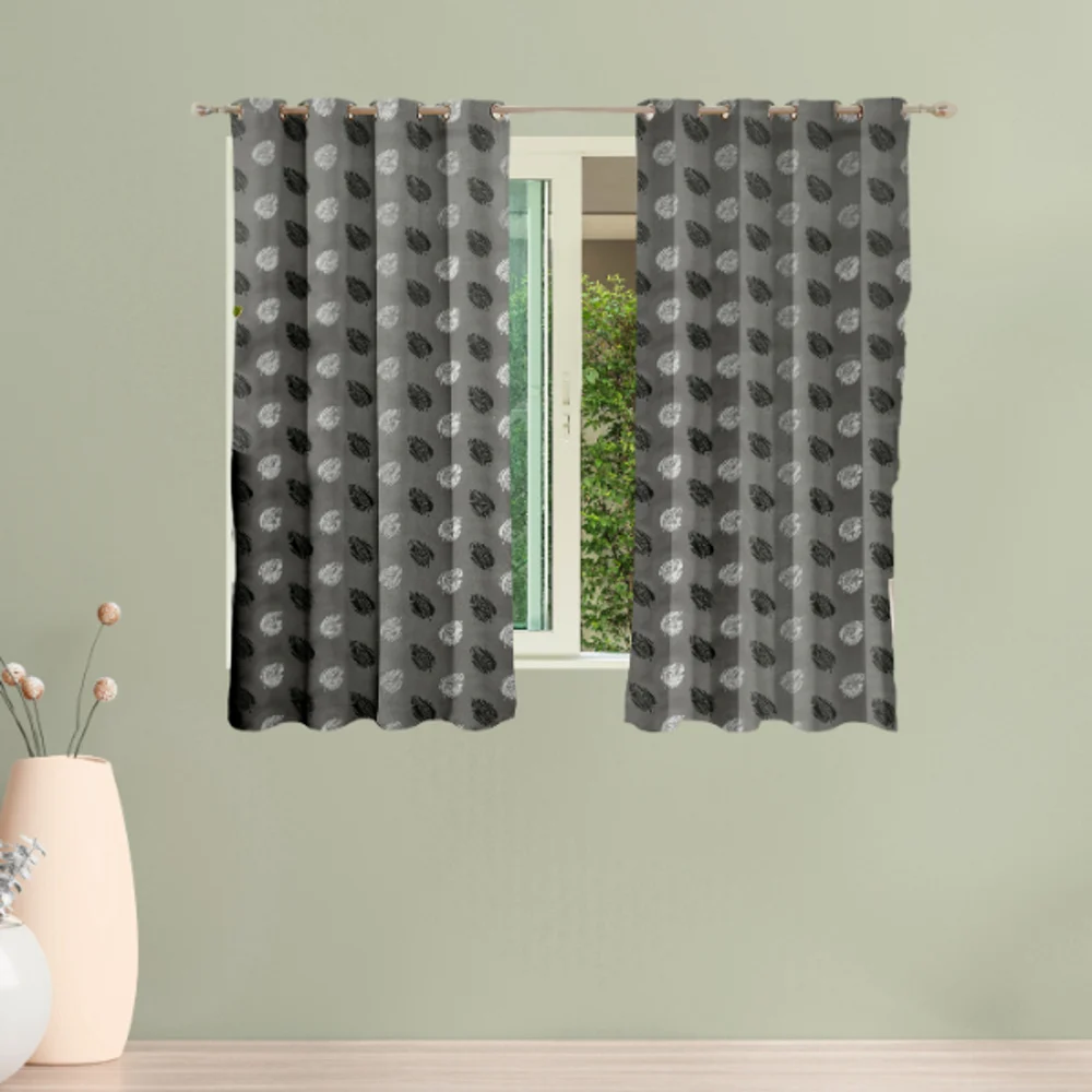 Shanplus Supernova 5 Feet Window Curtain (Grey) 112 x 150 cm