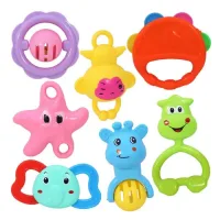 Toyshine Rattle Set With Teathers For Newborn Babies - Multicolour