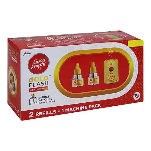 Good Knight Flash Liquid Vaporiser (1 Machine + 2 Refill x 45 ml)