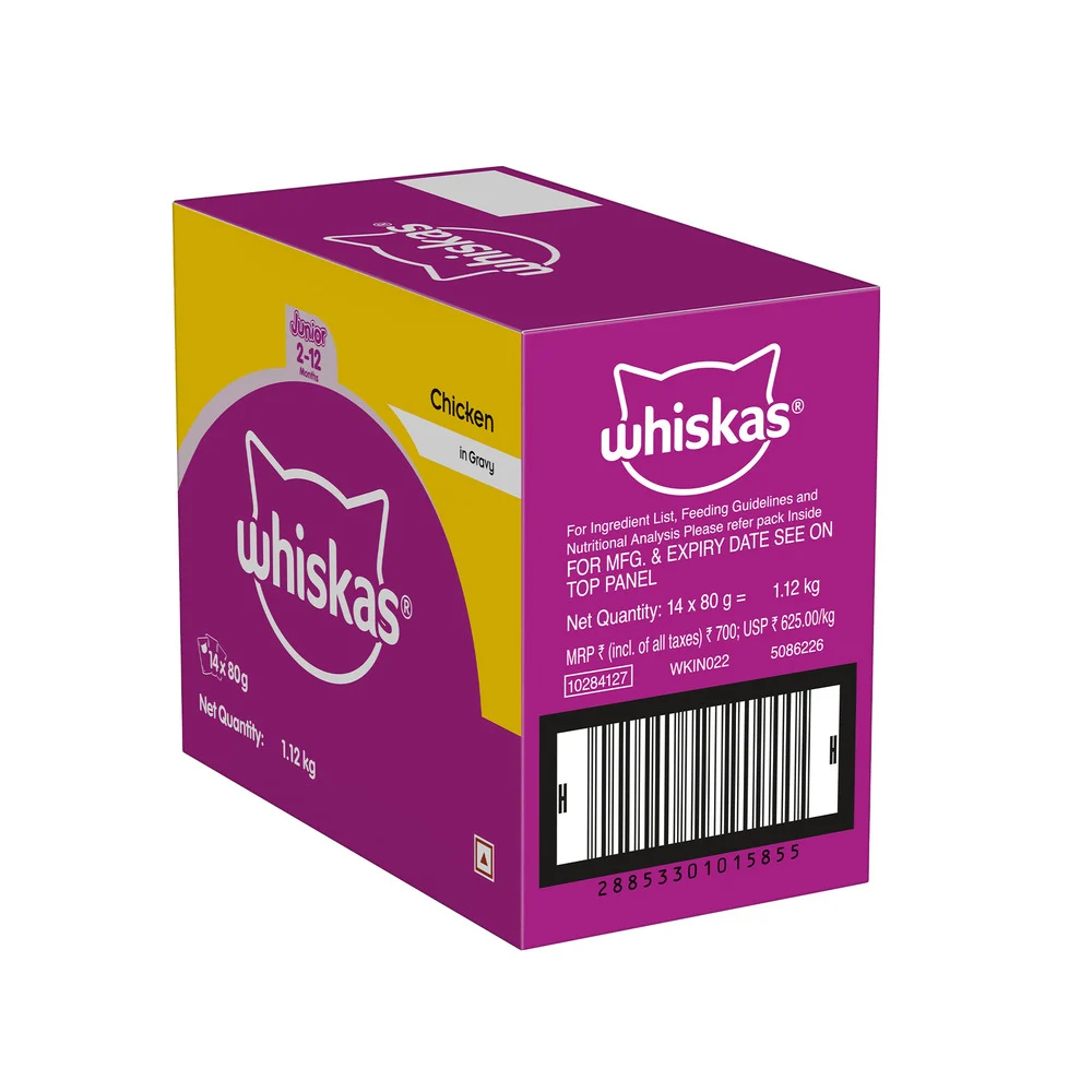 Whiskas Chicken in Gravy 2-12 Months Cat Food