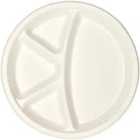 Exim Sonnet Bagasse Disposable Round Plate 4 Compartment 11 inch - (20 Piece)