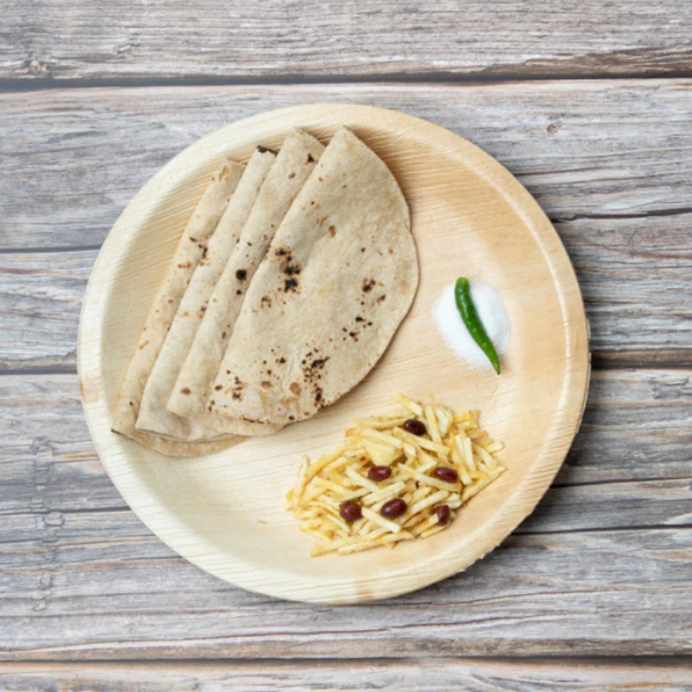 Tamul Disposable Round Areca Palm Leaf Plates (12 Inch) - 20 Pieces