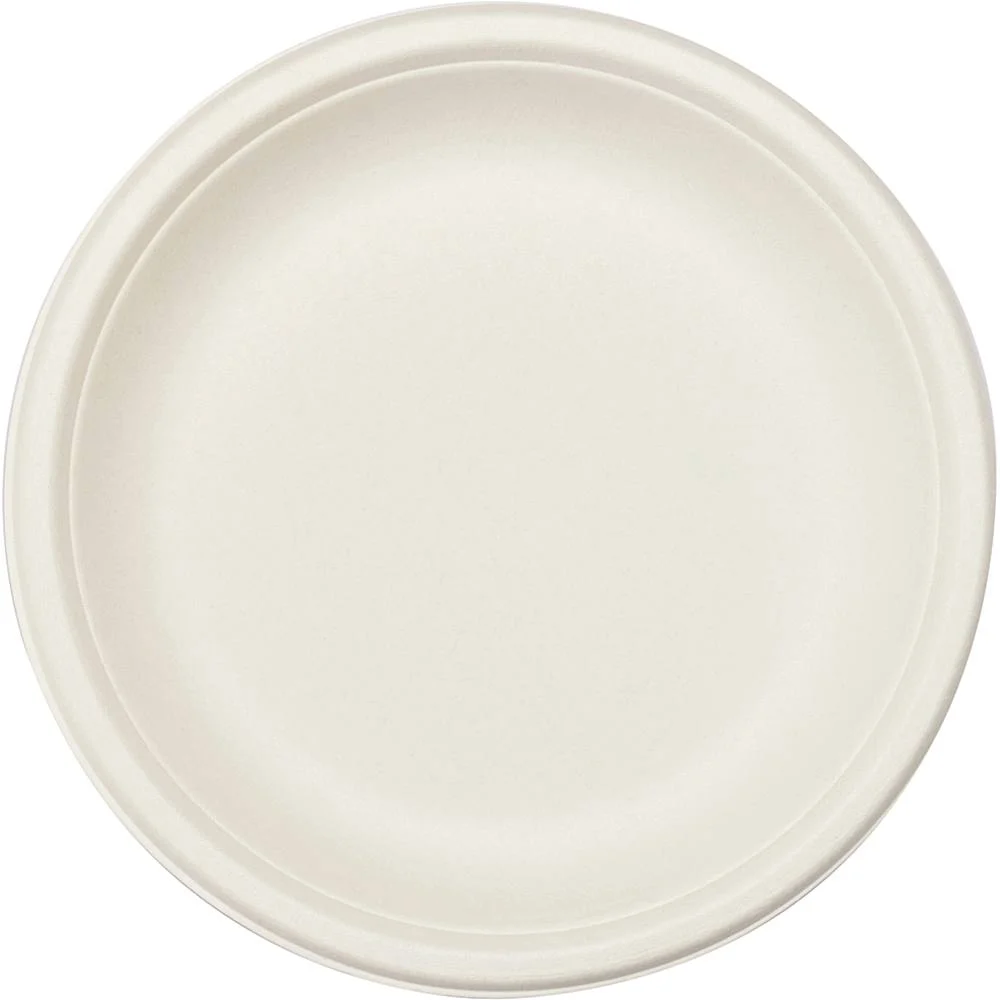 Exim Sonnet Bagasse Disposable Round Plate 9 inch - (30 Piece)