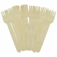 Richbond Disposables Wooden Forks Brownish 30 Pieces