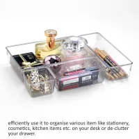 Jaipet Alexa Multipurpose Drawer Organiser (Transparent) - Set Of 4