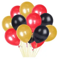 Manovedant Metallic Red Gold & Black Balloons - 30 Pieces