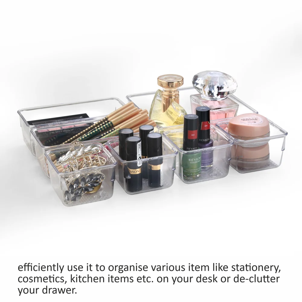 Jaipet Alexa Multipurpose Organiser (Transparent) - Set Of 7