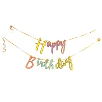 Manovedant Decorative Happy Birthday Cursive Banner : Multicolour