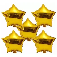 Manovedant Gold Star Foil Balloons - 5 Pieces