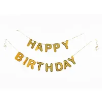 Manovedant Decorative Happy Birthday Pastel Glitter Banner : Gold