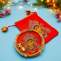 House Of Festival Durga Maa Potli & 6 Inch Pooja Plate
