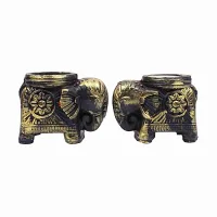 Shubhash Potteries Tea Light Candle Elephant D1 - 2 Pieces