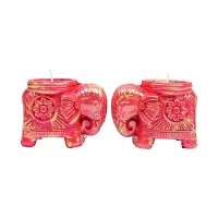 Shubhash Potteries Tea Light Candle Elephant D2 - 2 Pieces