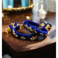 House Of Festival Free Size Open Kangan Navy Blue Pair
