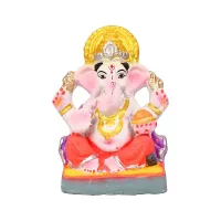 Shubhash Potteries Ganesha Clay Idol Eco Friendly 6 Inch