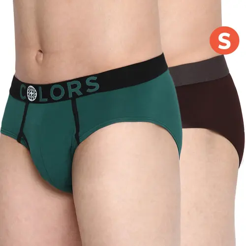 Rupa Frontline Colours Men's Brief - 100 cm (XXL) - Teal Green & Brown