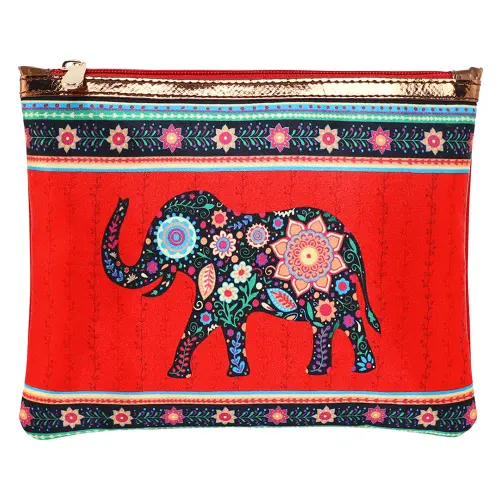 Sabhyata Elephant Design SP1-04 Multipurpose Pouch (Red)
