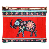 Sabhyata Elephant Design SP1-04 Multipurpose Pouch (Red)