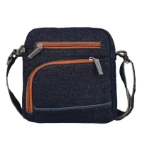 The Purani Jeans Denim Unisex Sling Bag - Blue