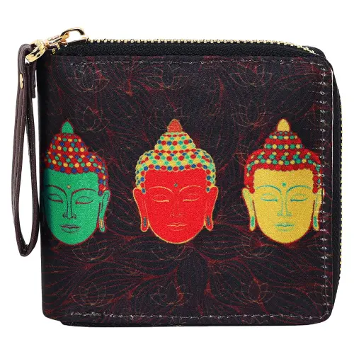 Sabhyata Buddha Design SW4-03 Women's Wallet (Black)