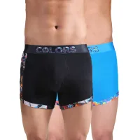 Rupa Colours Men's Trunk (100 cm) - Black & Sapphire Blue (2XL)