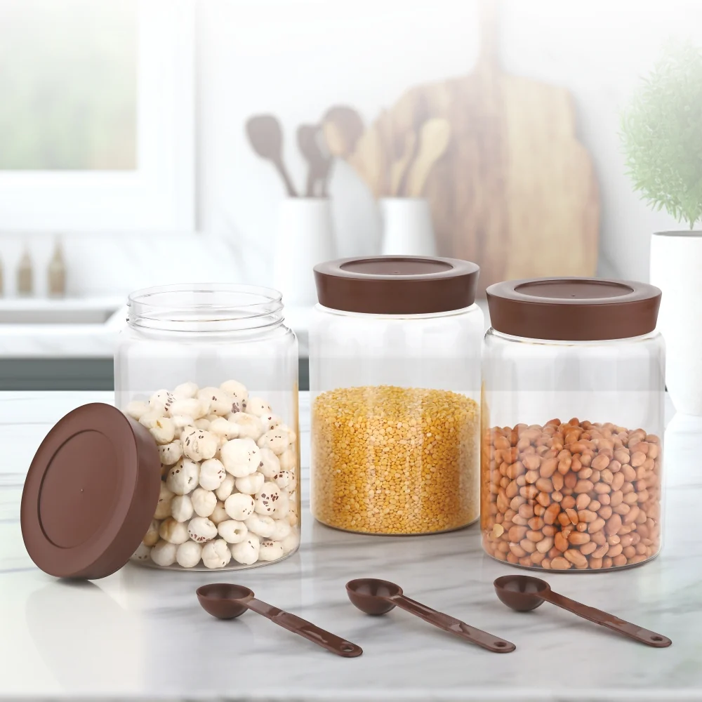 Jaipet EZEE Jar With Spoon (1500 ml) - Set Of 3