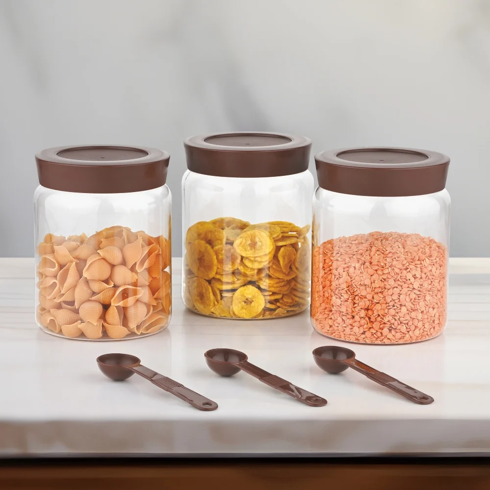 Jaipet EZEE Jar With Spoon (1200 ml) - Set Of 3