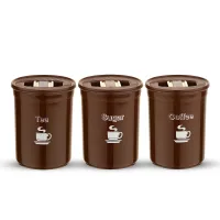 Asian Accurate Seal Multipurpose Storage Containers (Brown) - Set Of 3