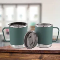 Sugar Home Stainless Steel Cocoa Mug (Green) 450 ml - Set of 2
