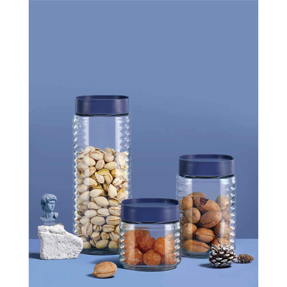 Sanjeev Kapoor Lavender Jar With Lid (Blue) - Set Of 3