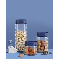 Sanjeev Kapoor Lavender Jar With Lid (Blue) - Set Of 3