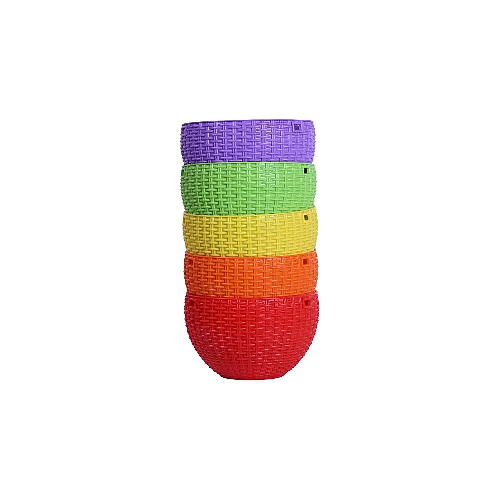 Krish Hanging Basket Planter With Chain D1 - Multicolour