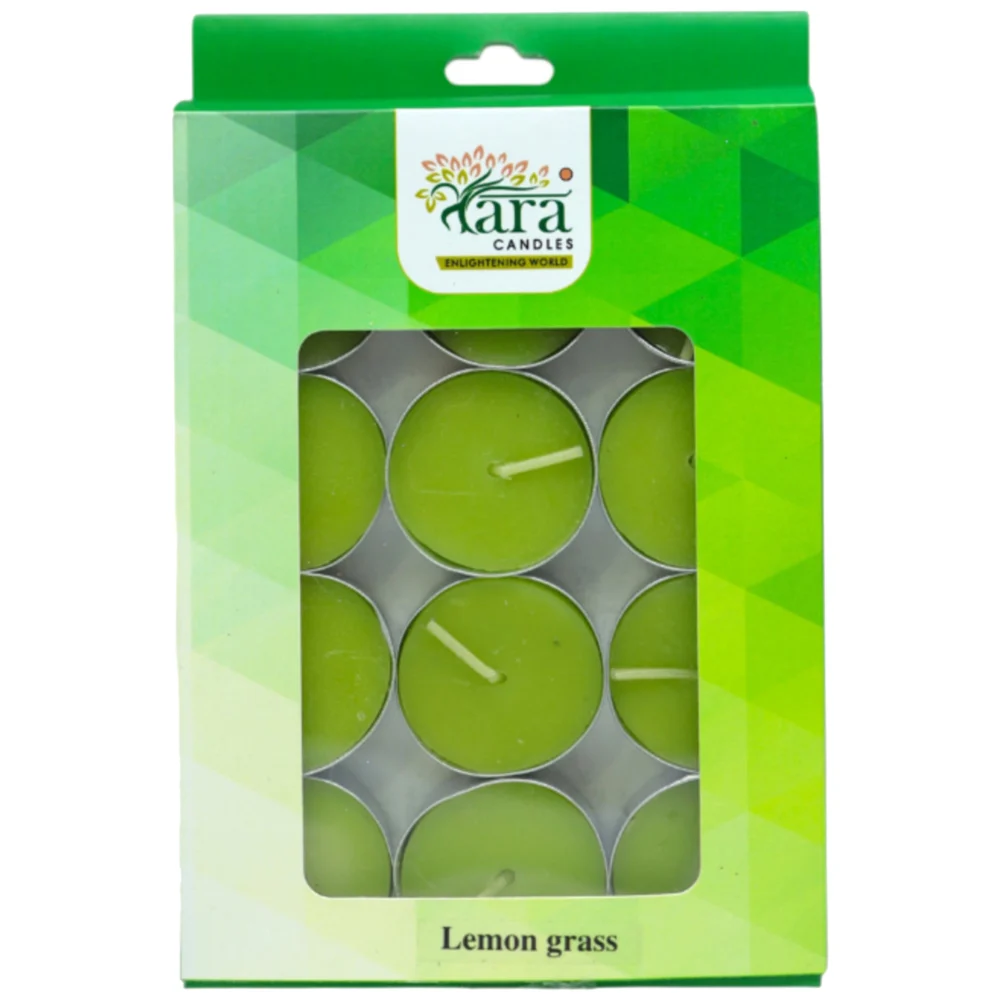 Tara Candles Scented T-light Candle (Lemongrass) - Pack of 12