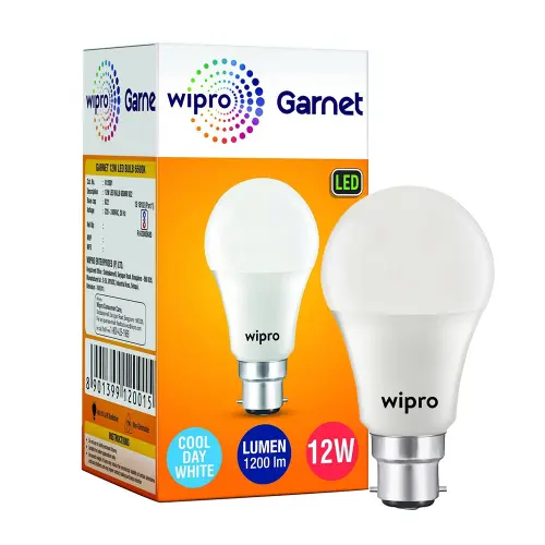 Wipro Garnet White LED Bulb B22 6500K (12 W)