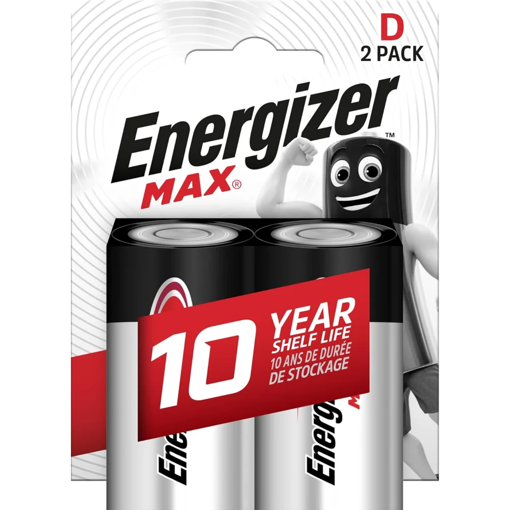 Energizer Max D Battery - Pack of 2