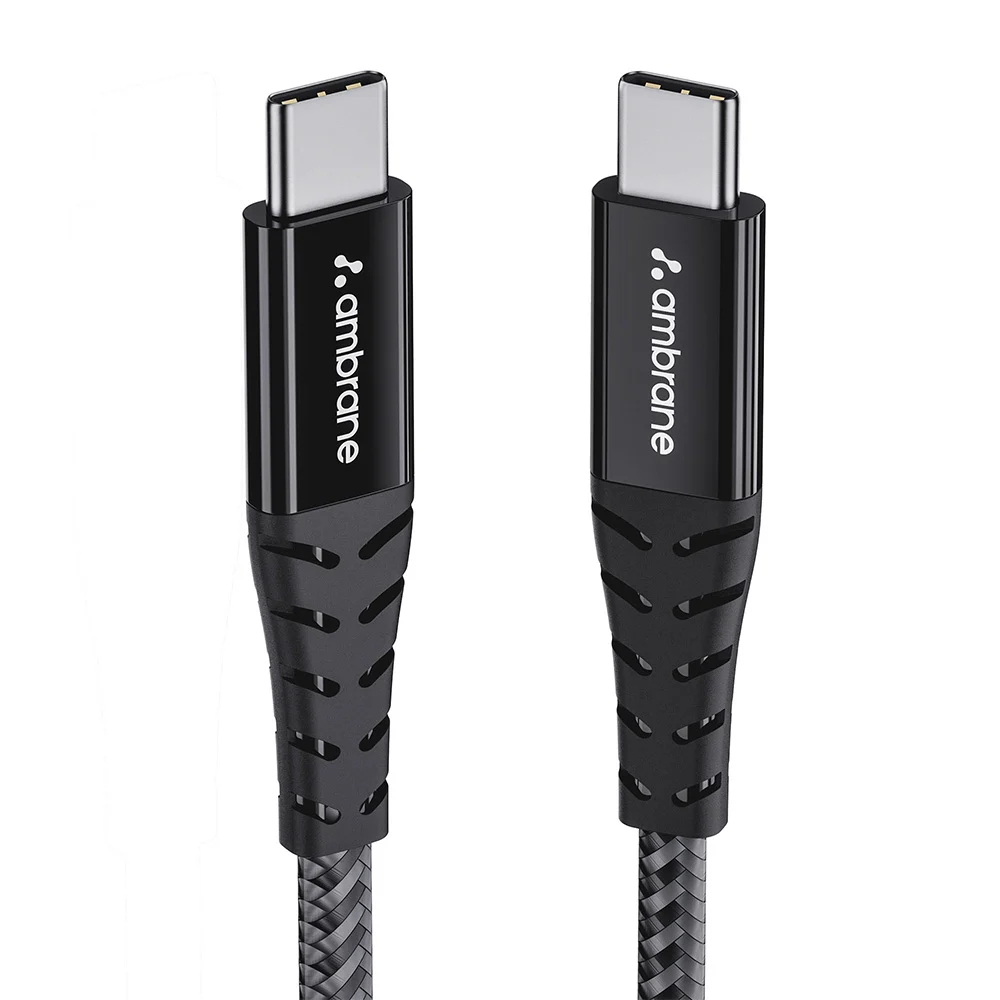 Ambrane 100W Type-C To C Cable - 1.5M (Grey) ABCC 100
