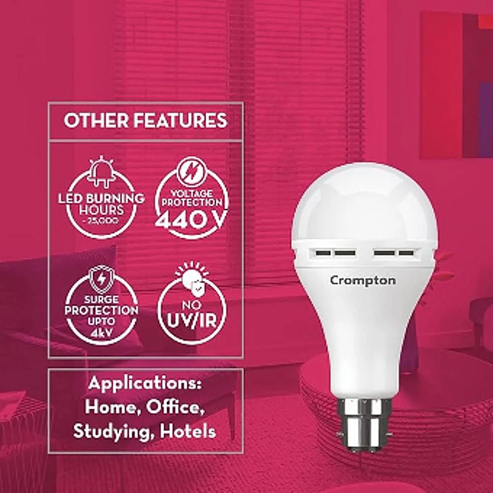 Crompton LED Emergency Backup Bulb (B22 CDL) - 9 W