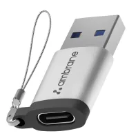 Ambrane USB To Type C OTG-A1 Adapter (Grey)