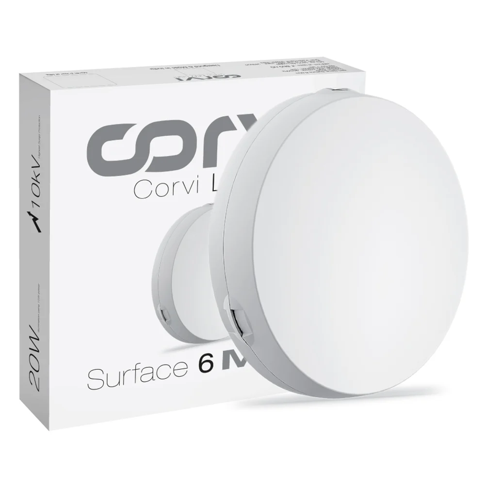 Corvi Led Light Surface 6 Round 15W (Slim Driverless Dimmable Full Glow) Easy White